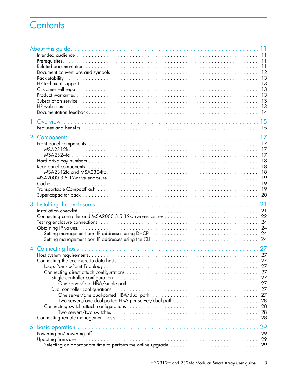 HP StorageWorks 2000fc G2 Modular Smart Array User Manual | Page 3 / 76
