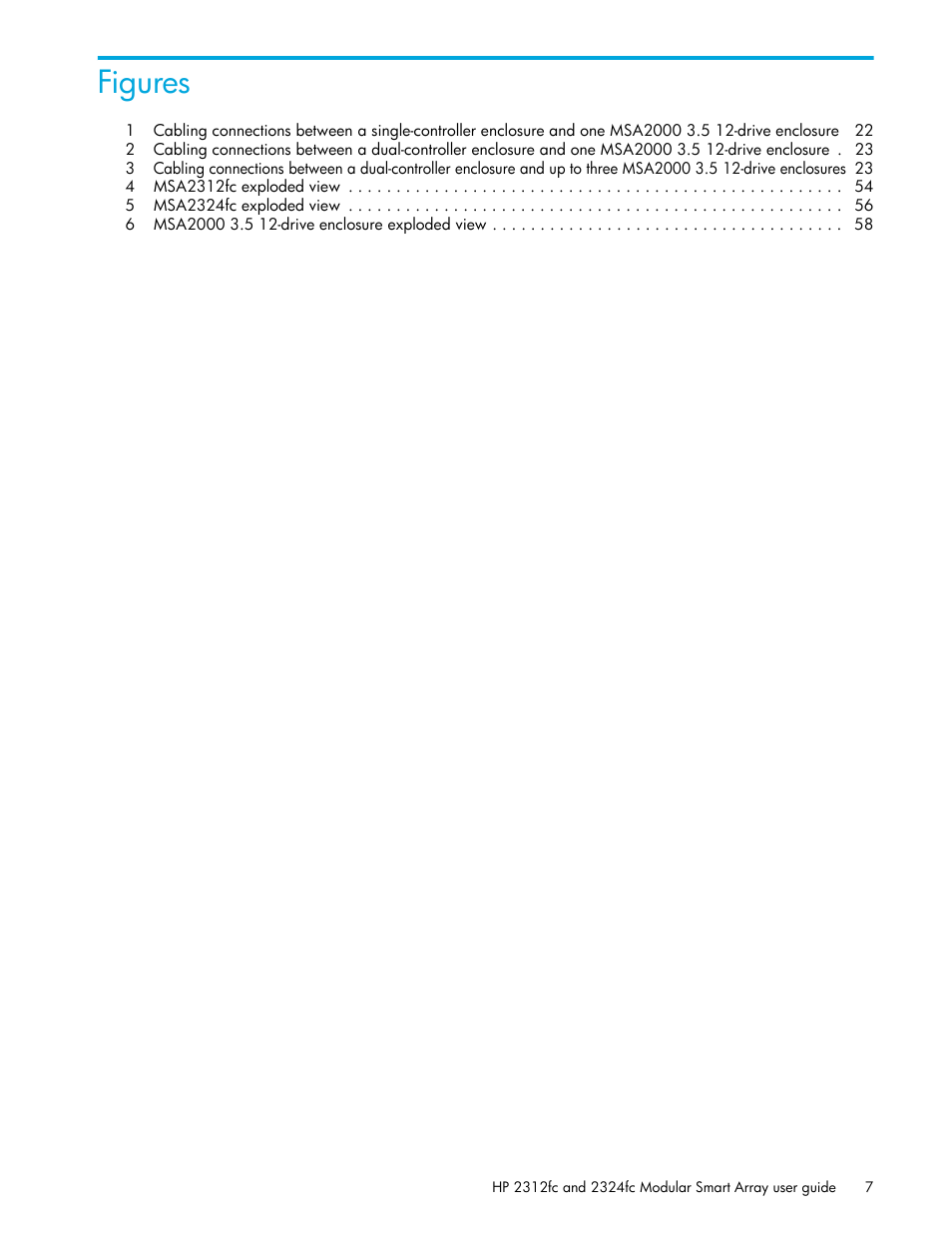 Figures | HP StorageWorks 2000fc G2 Modular Smart Array User Manual | Page 7 / 76