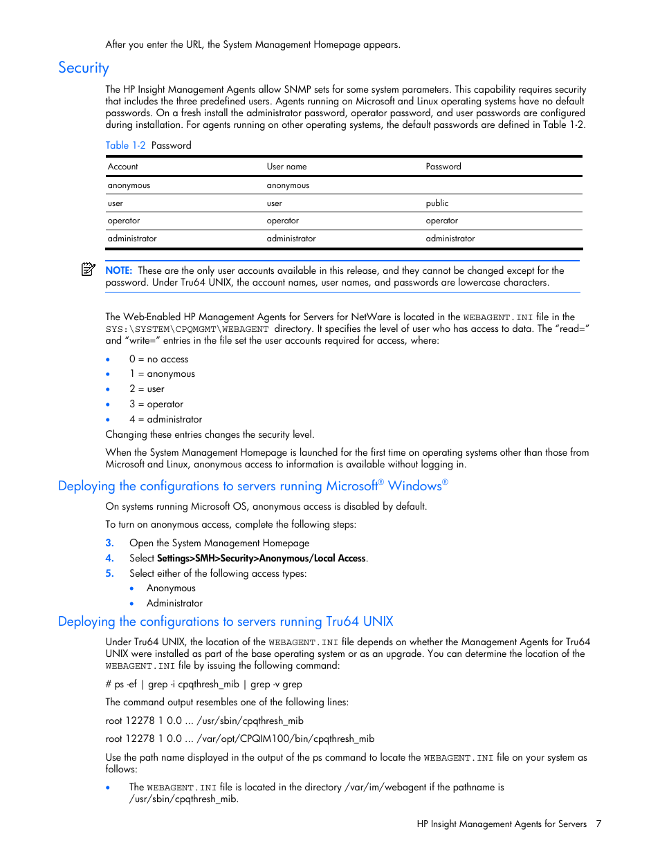 Security, Windows | HP ProLiant DL380 G5 Server User Manual | Page 7 / 98