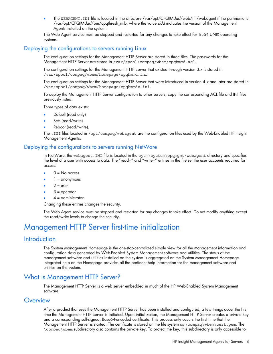 Management http server first-time initialization, Introduction, What is management http server | Overview | HP ProLiant DL380 G5 Server User Manual | Page 8 / 98