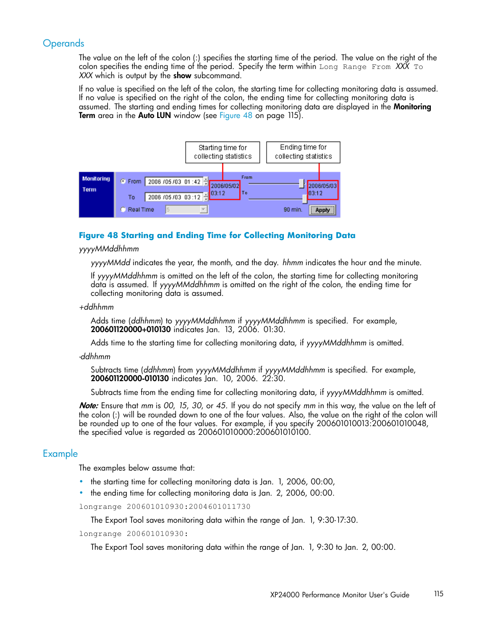 Operands, Example | HP XP Array Manager Software User Manual | Page 115 / 129