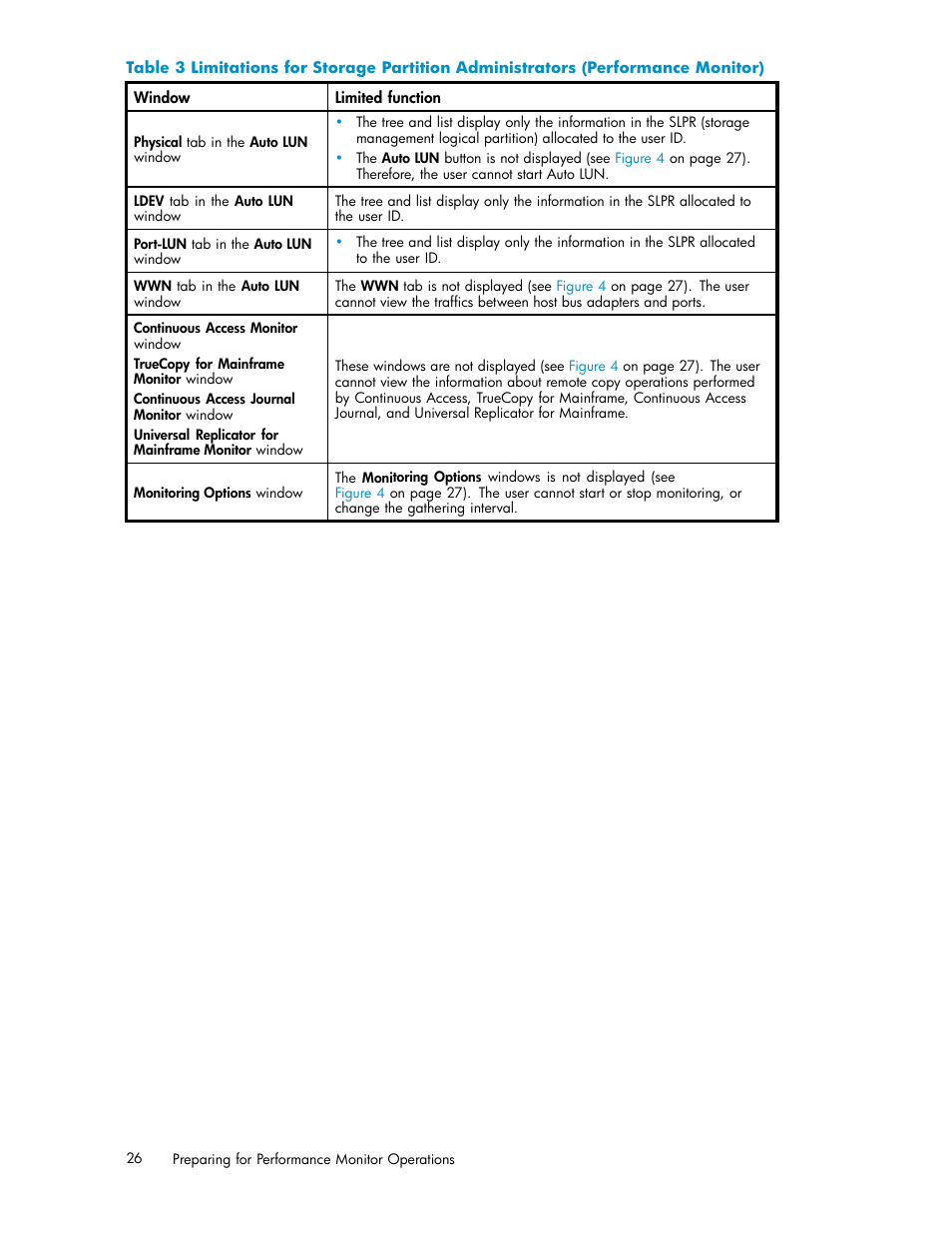 Table 3 | HP XP Array Manager Software User Manual | Page 26 / 129