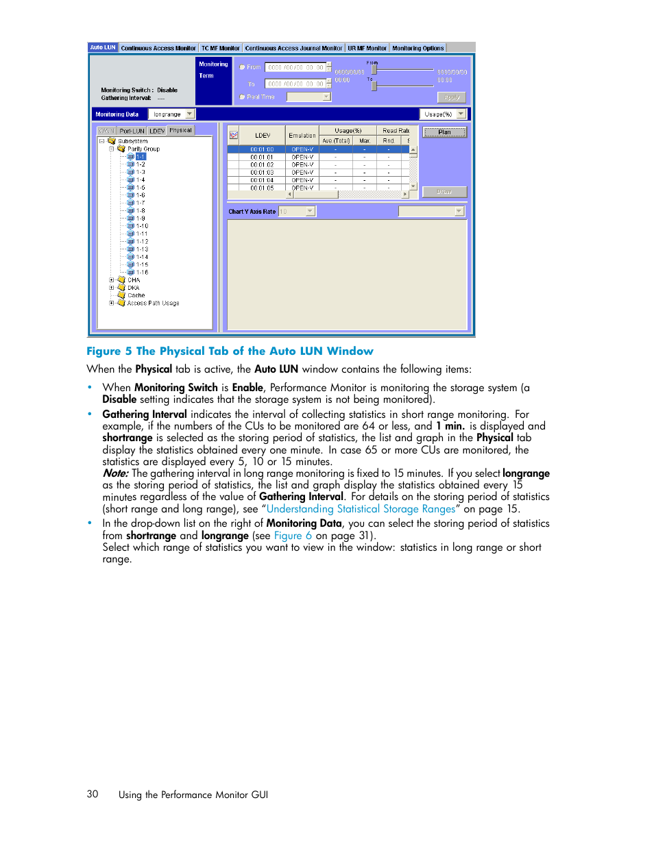 5 the physical tab of the auto lun window | HP XP Array Manager Software User Manual | Page 30 / 129