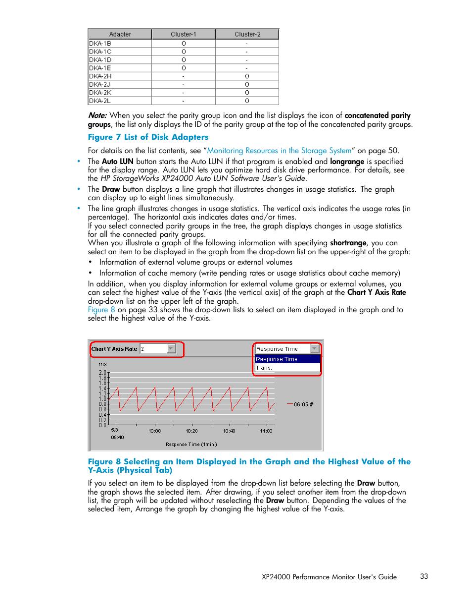 7 list of disk adapters | HP XP Array Manager Software User Manual | Page 33 / 129