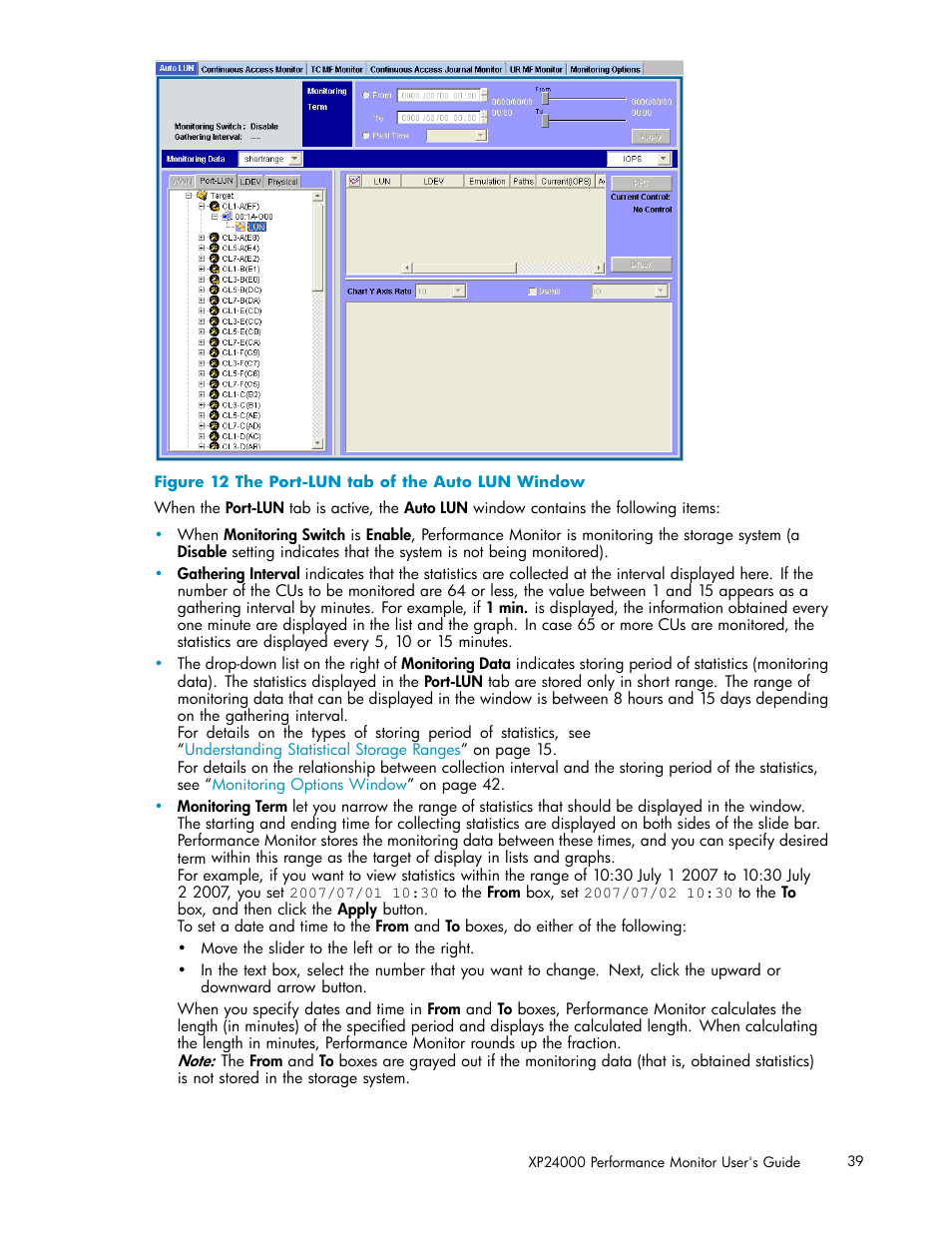 12 the port-lun tab of the auto lun window | HP XP Array Manager Software User Manual | Page 39 / 129