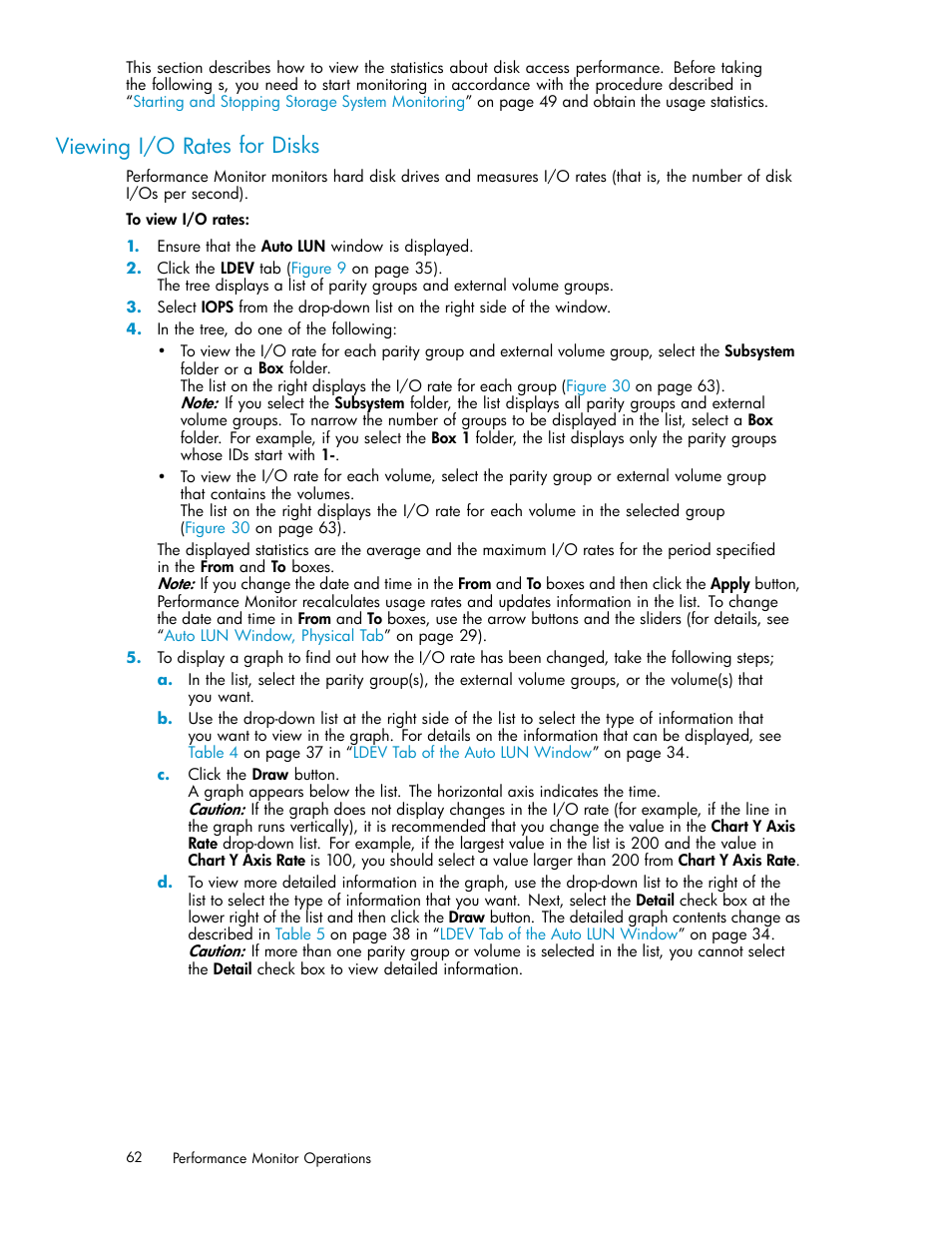 Viewing i/o rates for disks | HP XP Array Manager Software User Manual | Page 62 / 129