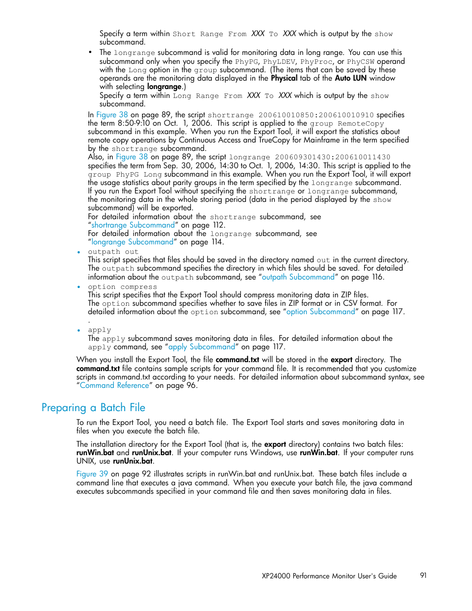 Preparing a batch file | HP XP Array Manager Software User Manual | Page 91 / 129