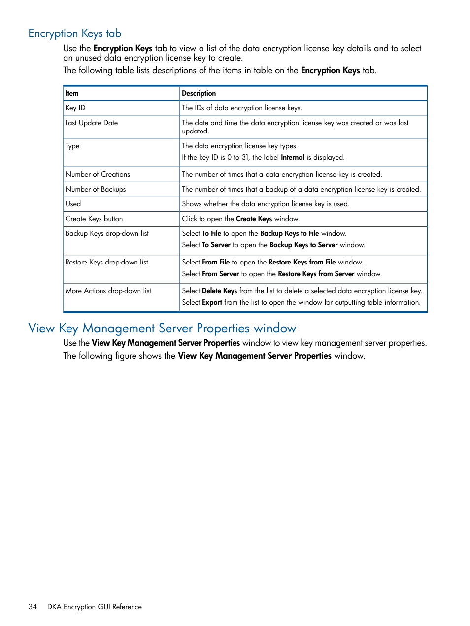 Encryption keys tab, View key management server properties window | HP StorageWorks XP Data Integrity Check XP Software User Manual | Page 34 / 56