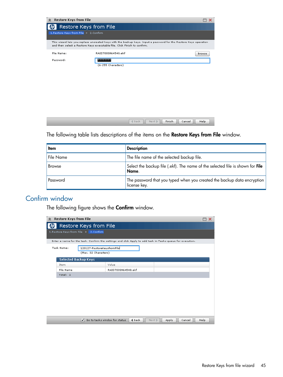 Confirm window | HP StorageWorks XP Data Integrity Check XP Software User Manual | Page 45 / 56