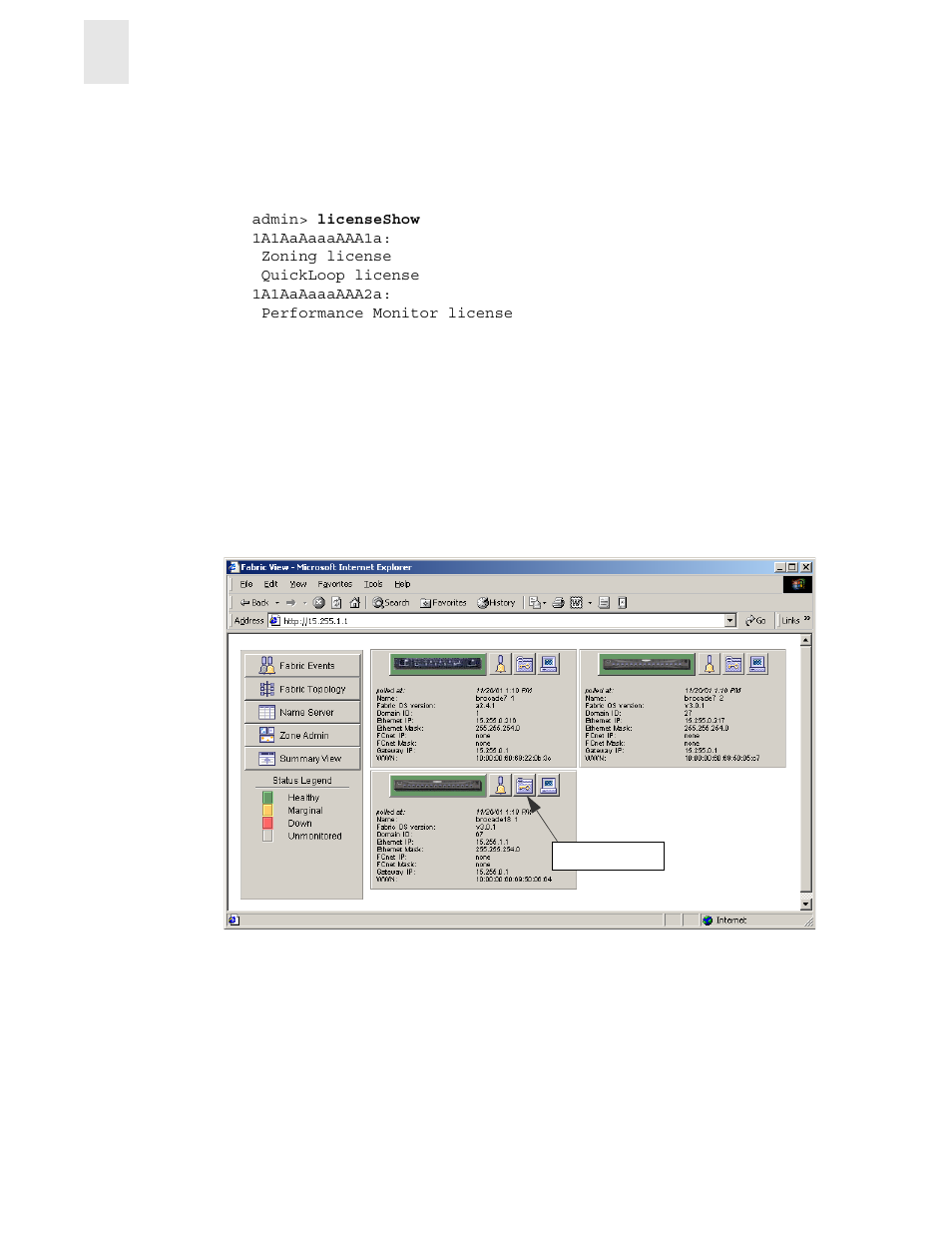 Installing through web tools, Figure 2-1 fabric view | HP StorageWorks 8B FC Entry Switch User Manual | Page 18 / 44