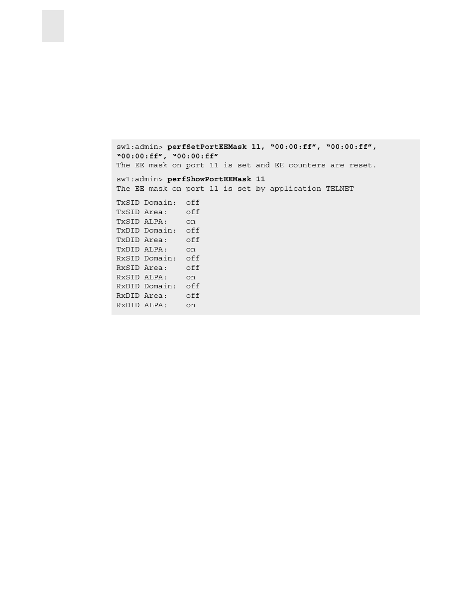 Displaying the end-to-end mask of a port, Displaying end-to-end monitors, 3displaying the end-to-end mask of a port | HP StorageWorks 8B FC Entry Switch User Manual | Page 26 / 44