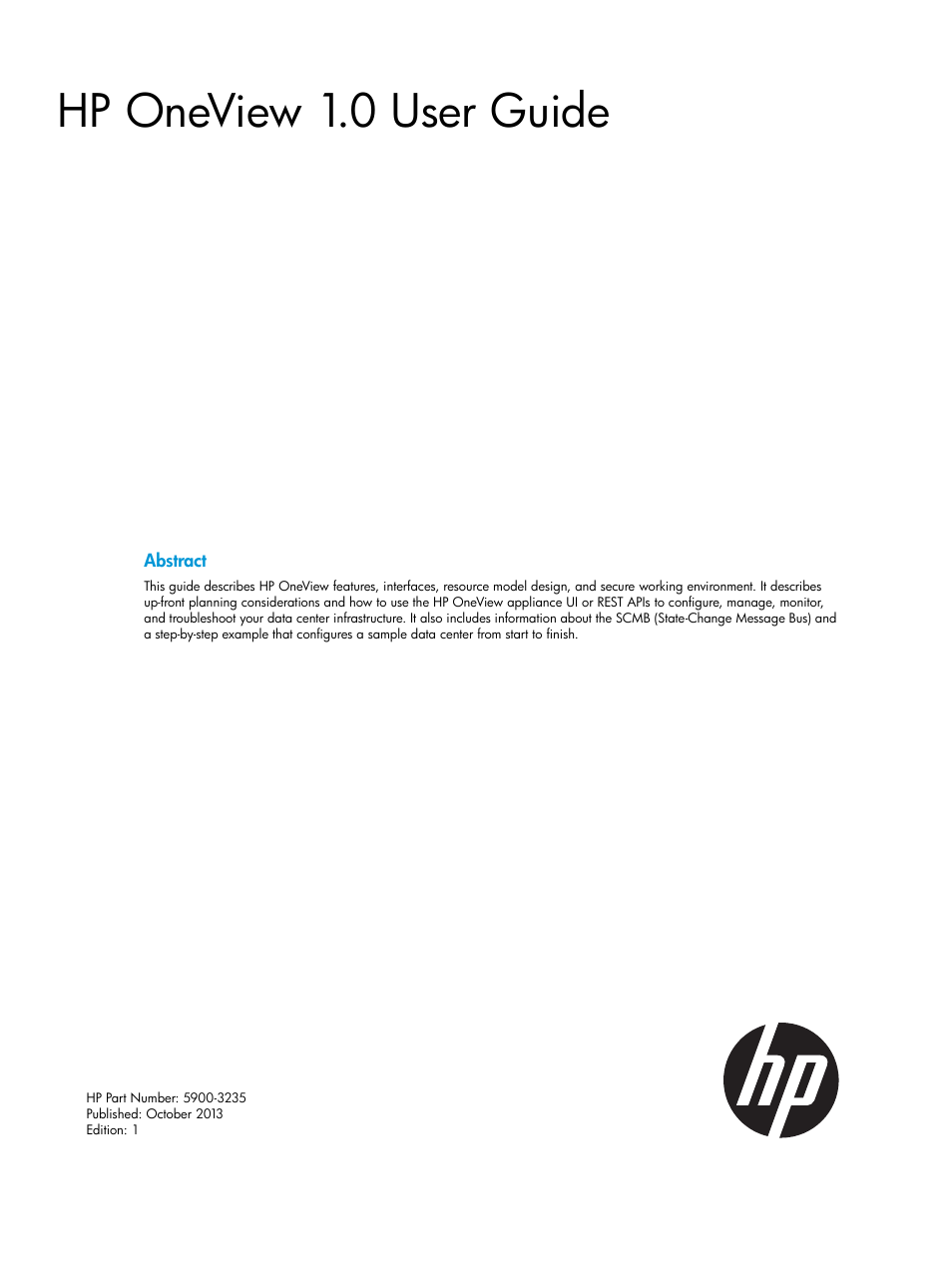 HP OneView User Manual | 297 pages