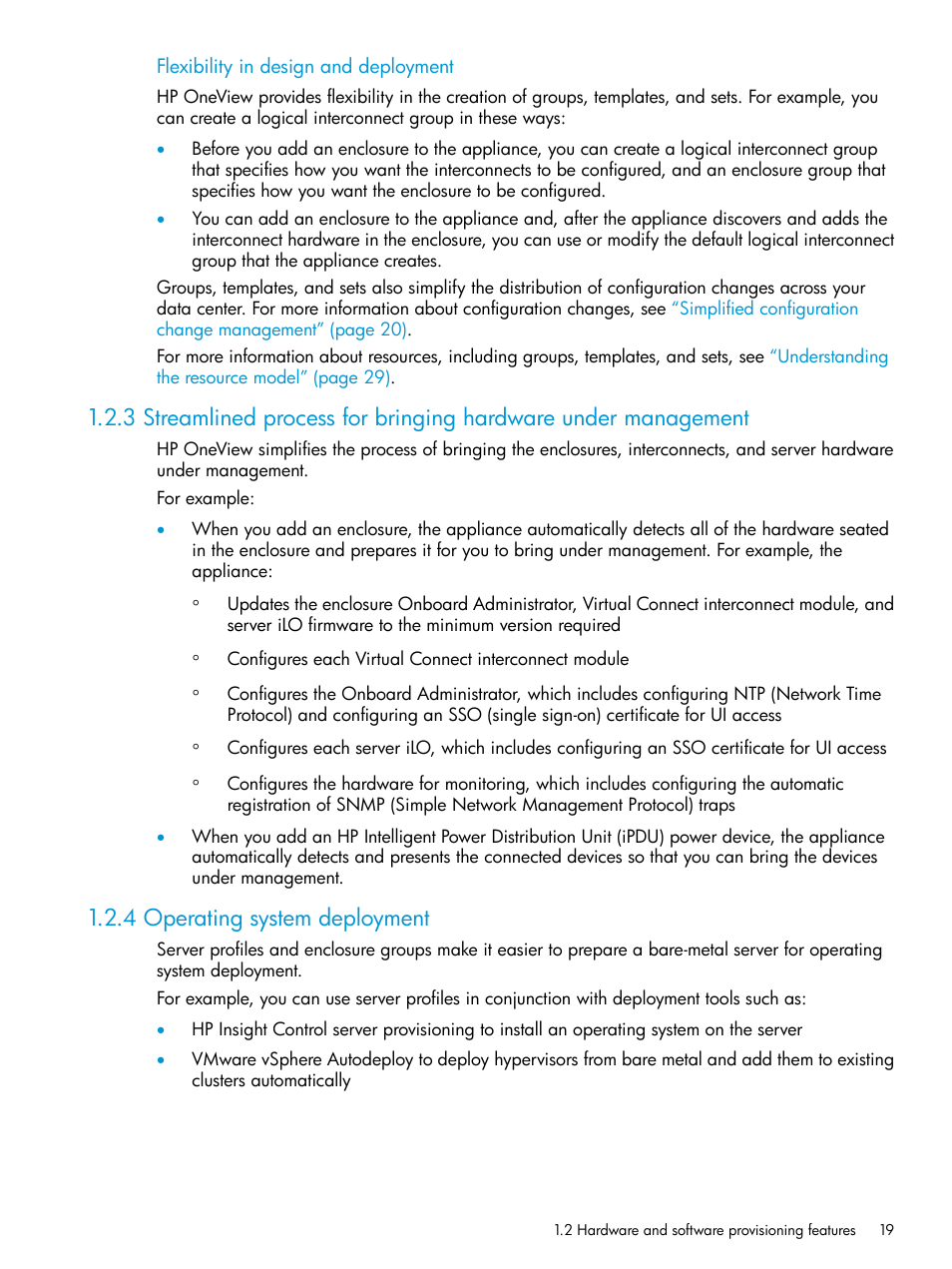 4 operating system deployment | HP OneView User Manual | Page 19 / 297