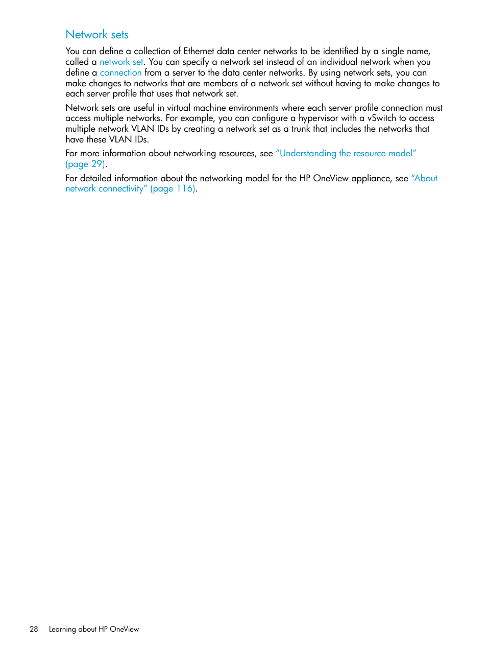 Network sets | HP OneView User Manual | Page 28 / 297
