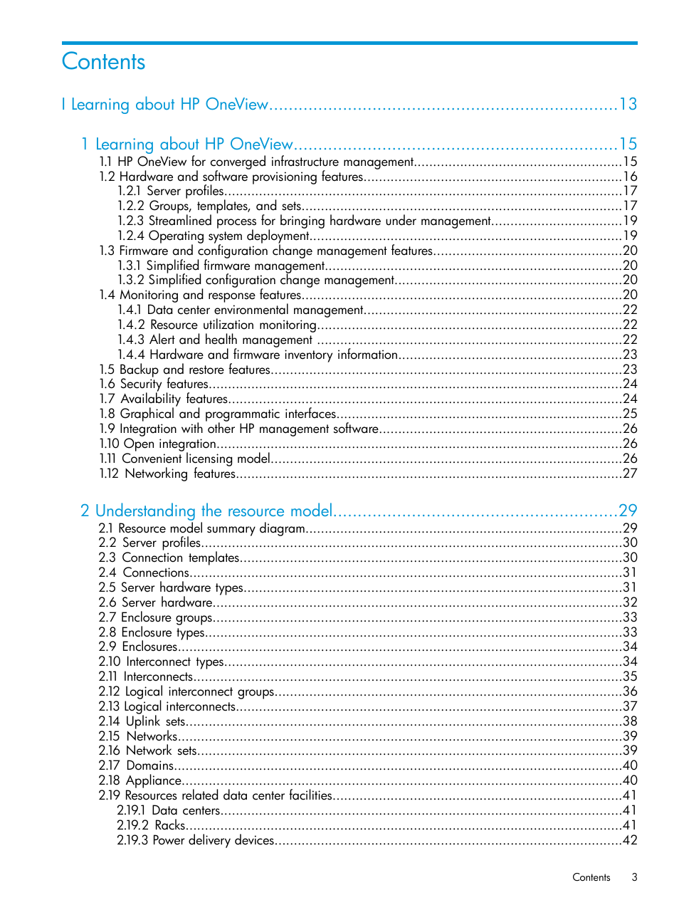 HP OneView User Manual | Page 3 / 297