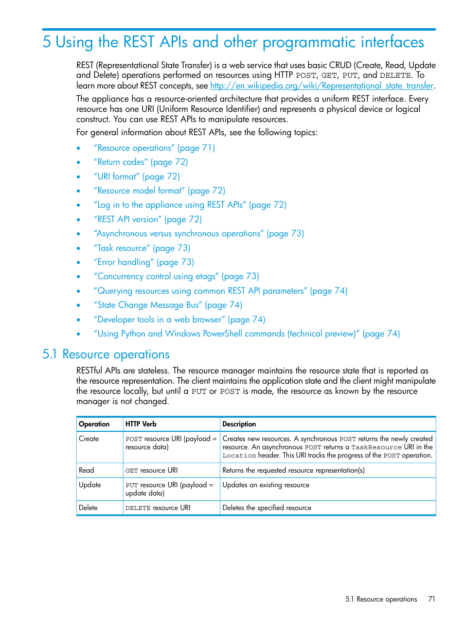 1 resource operations | HP OneView User Manual | Page 71 / 297