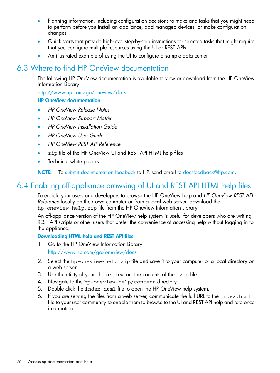 3 where to find hp oneview documentation | HP OneView User Manual | Page 76 / 297