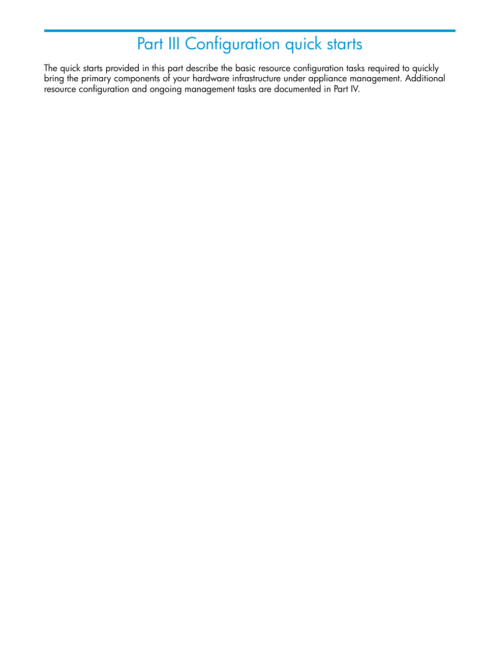Part iii configuration quick starts, Iii configuration quick starts | HP OneView User Manual | Page 89 / 297