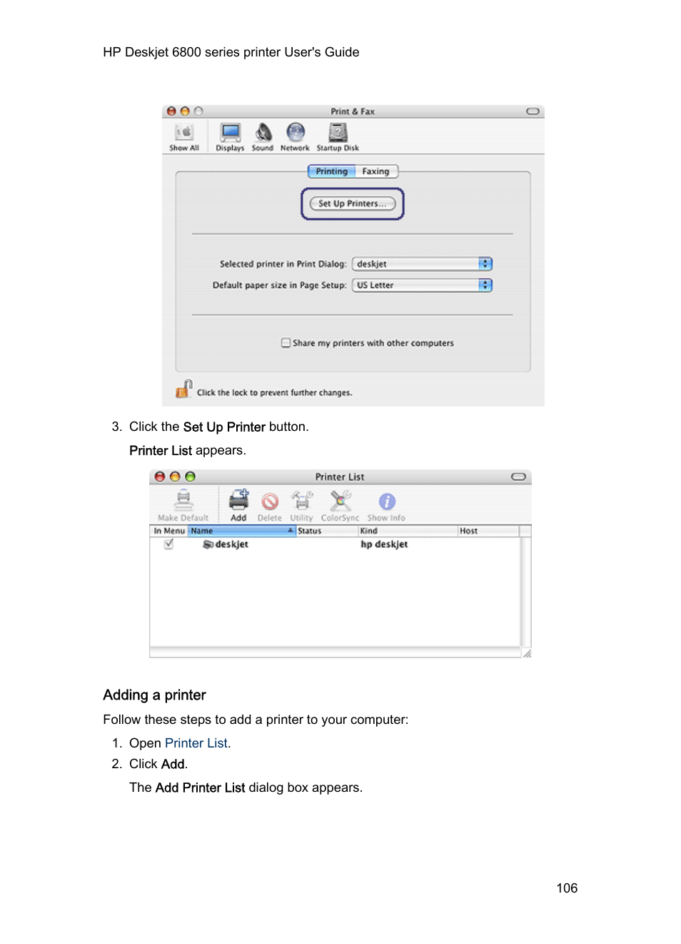 Adding a printer | HP Deskjet 6840 Color Inkjet Printer User Manual | Page 106 / 176