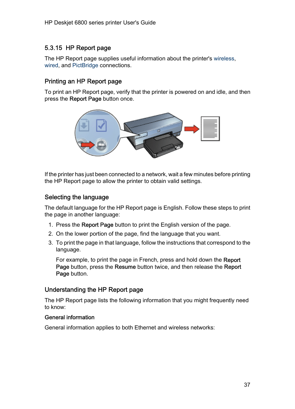 Selecting the language, General information | HP Deskjet 6840 Color Inkjet Printer User Manual | Page 37 / 176