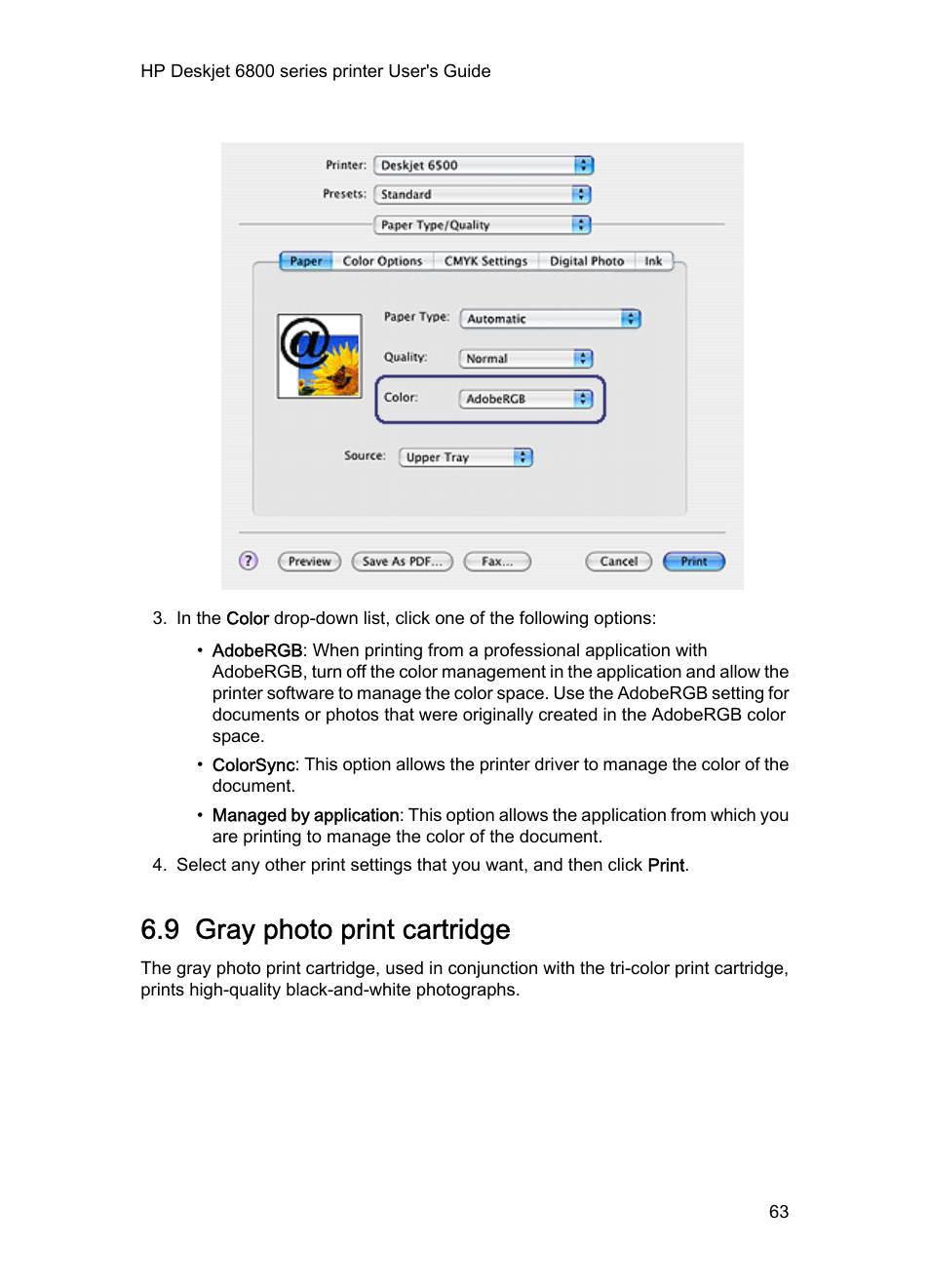 9 gray photo print cartridge, Use a, Gray photo print cartridge | Use the | HP Deskjet 6840 Color Inkjet Printer User Manual | Page 63 / 176