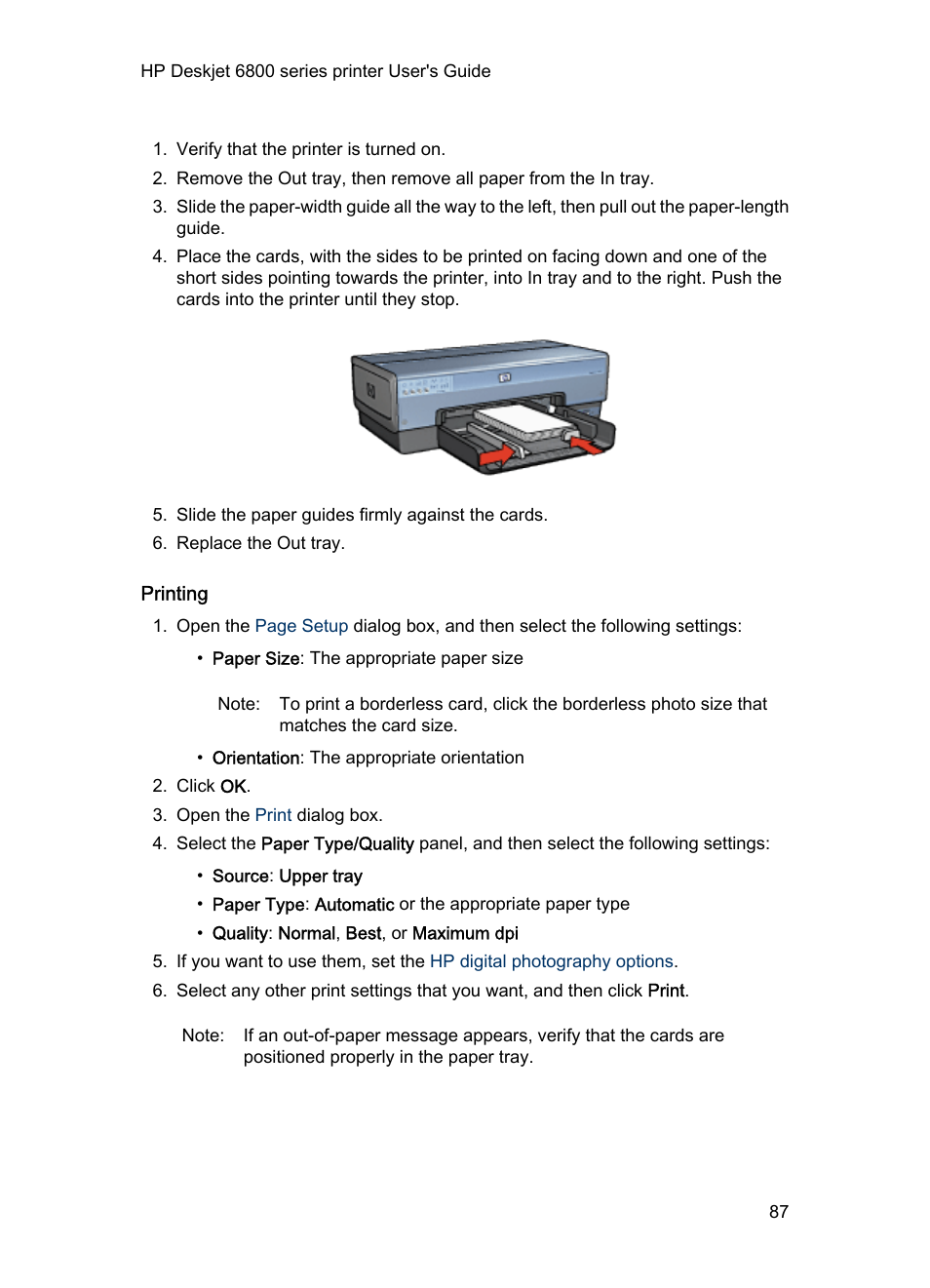 Printing | HP Deskjet 6840 Color Inkjet Printer User Manual | Page 87 / 176