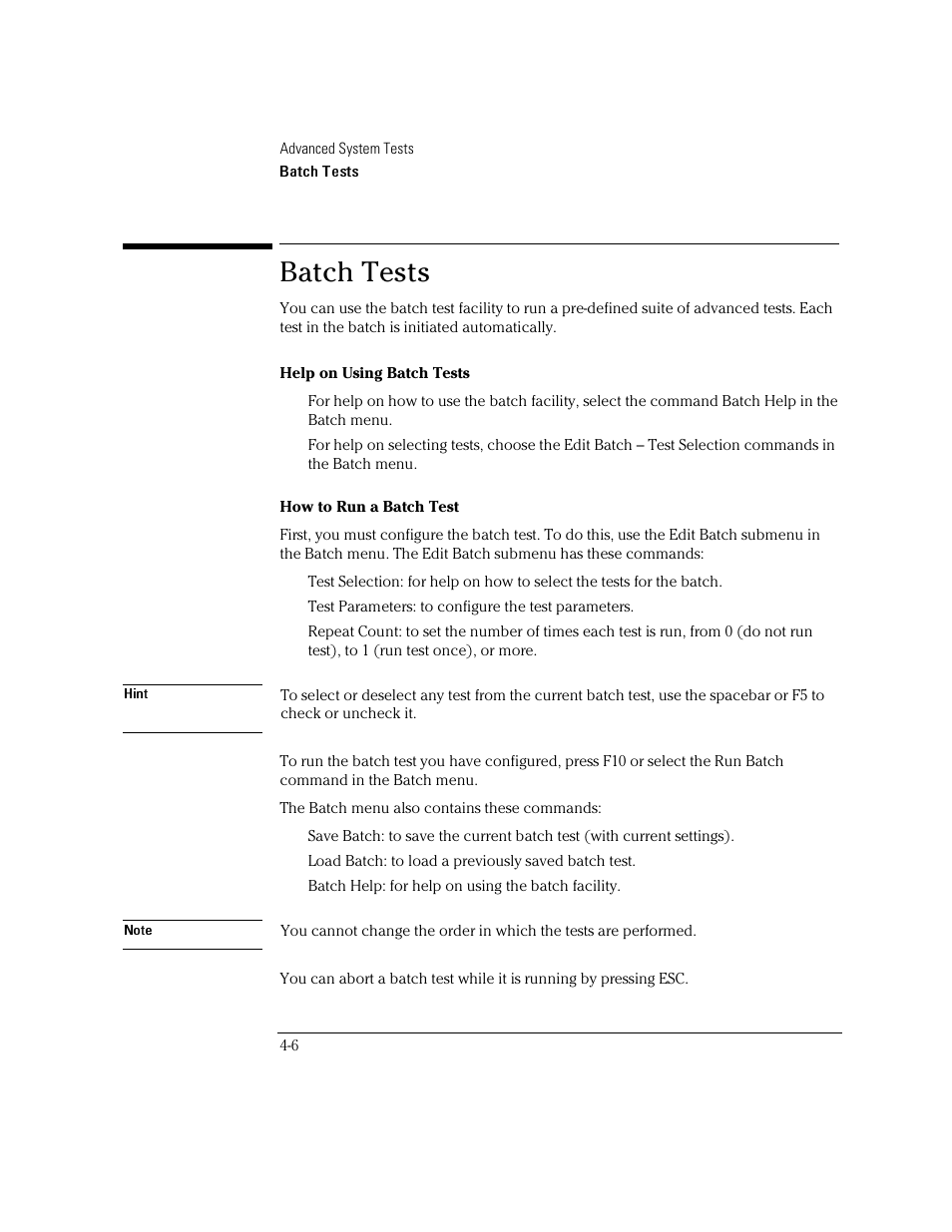 Batch tests | HP OmniBook 4100 Notebook PC User Manual | Page 34 / 44