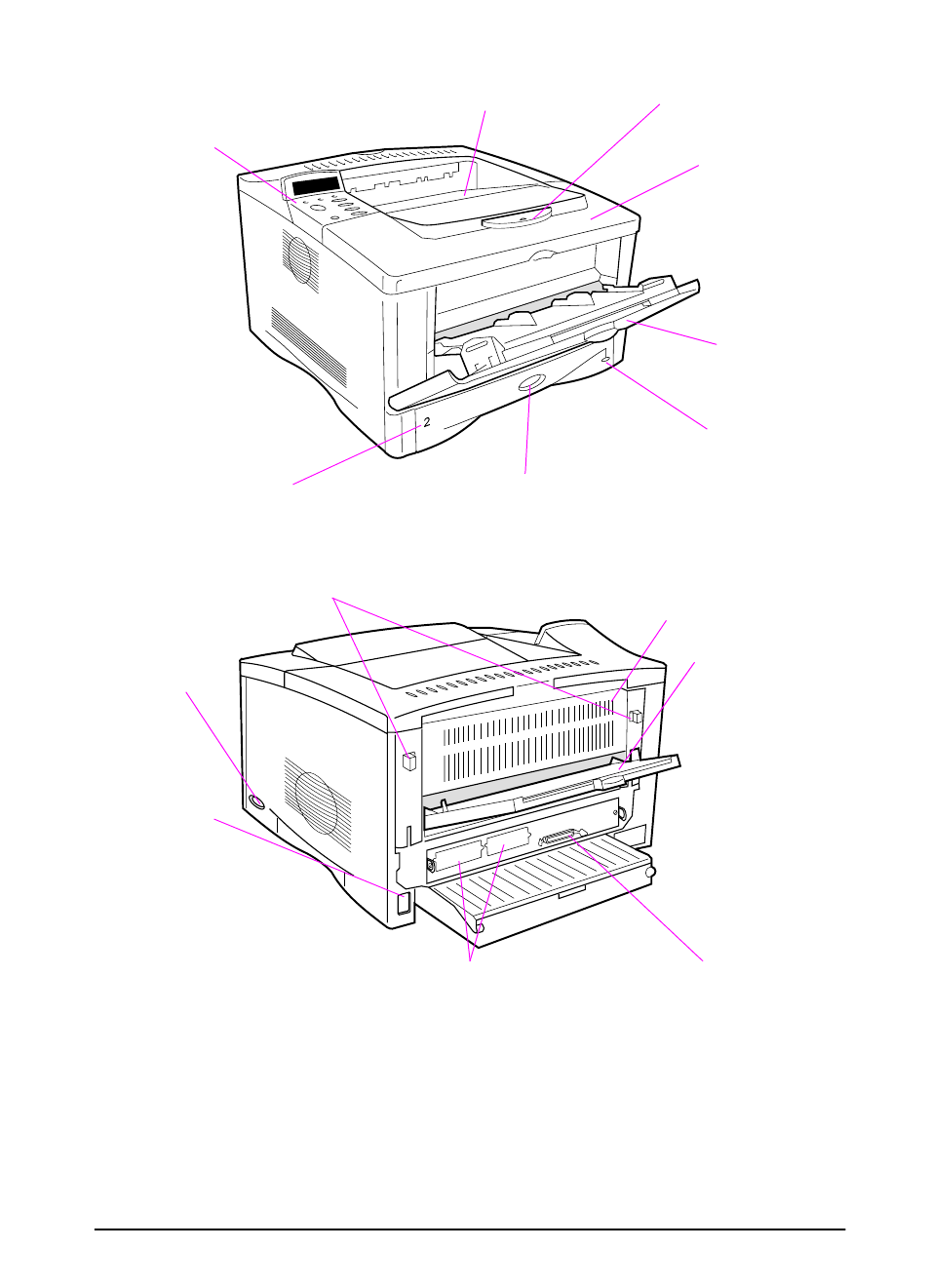 Printer parts and locations | HP LaserJet 5100 Printer series User Manual | Page 15 / 189