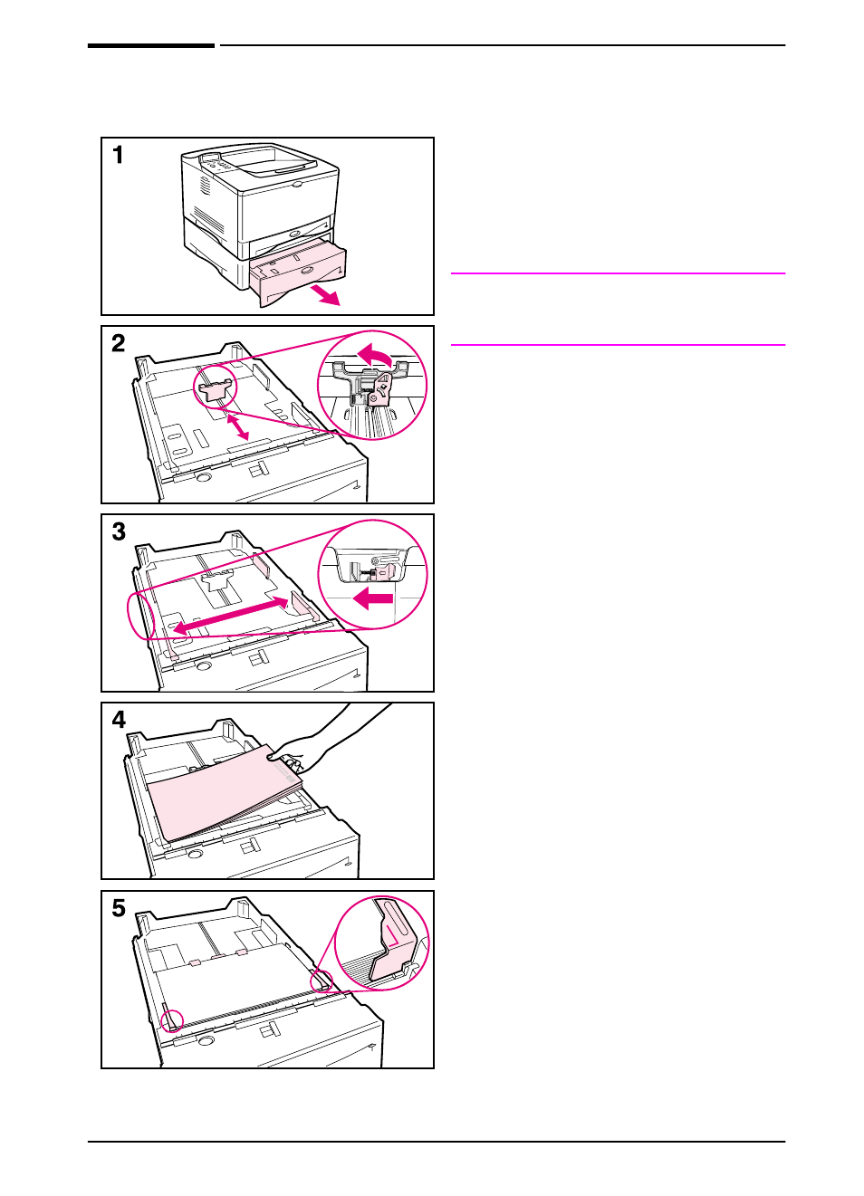 Loading the 500-sheet tray (optional) | HP LaserJet 5100 Printer series User Manual | Page 39 / 189