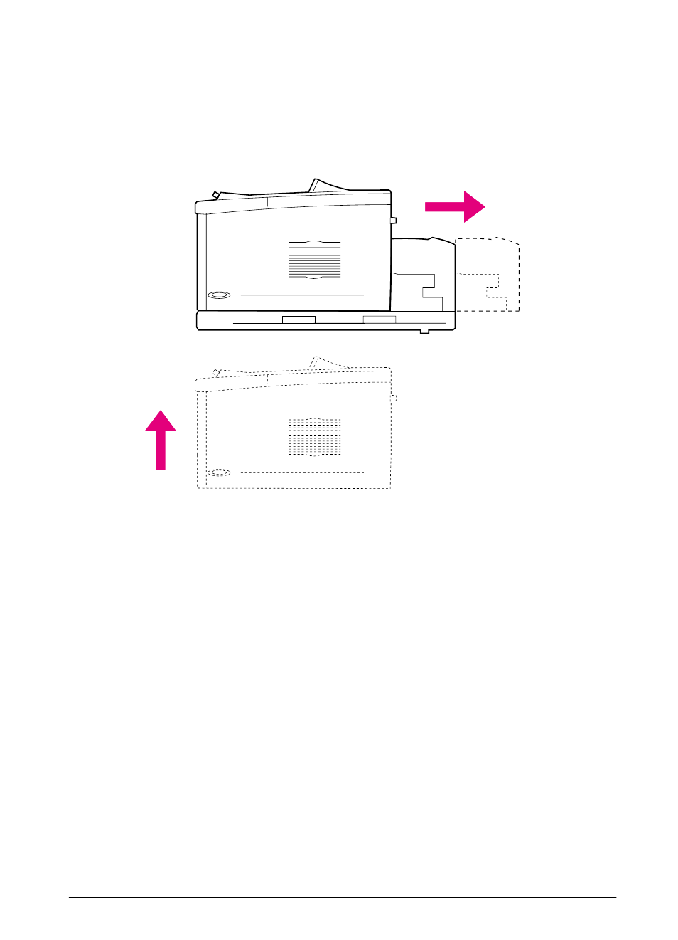 Separating the printer from the duplexer | HP LaserJet 5100 Printer series User Manual | Page 43 / 189