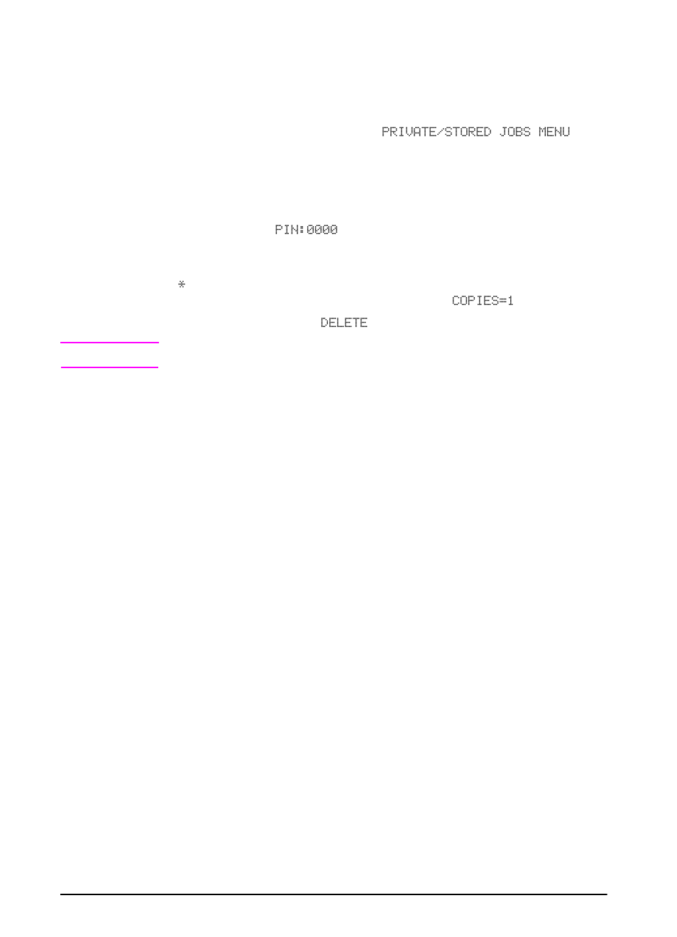 Deleting a stored job | HP LaserJet 5100 Printer series User Manual | Page 74 / 189