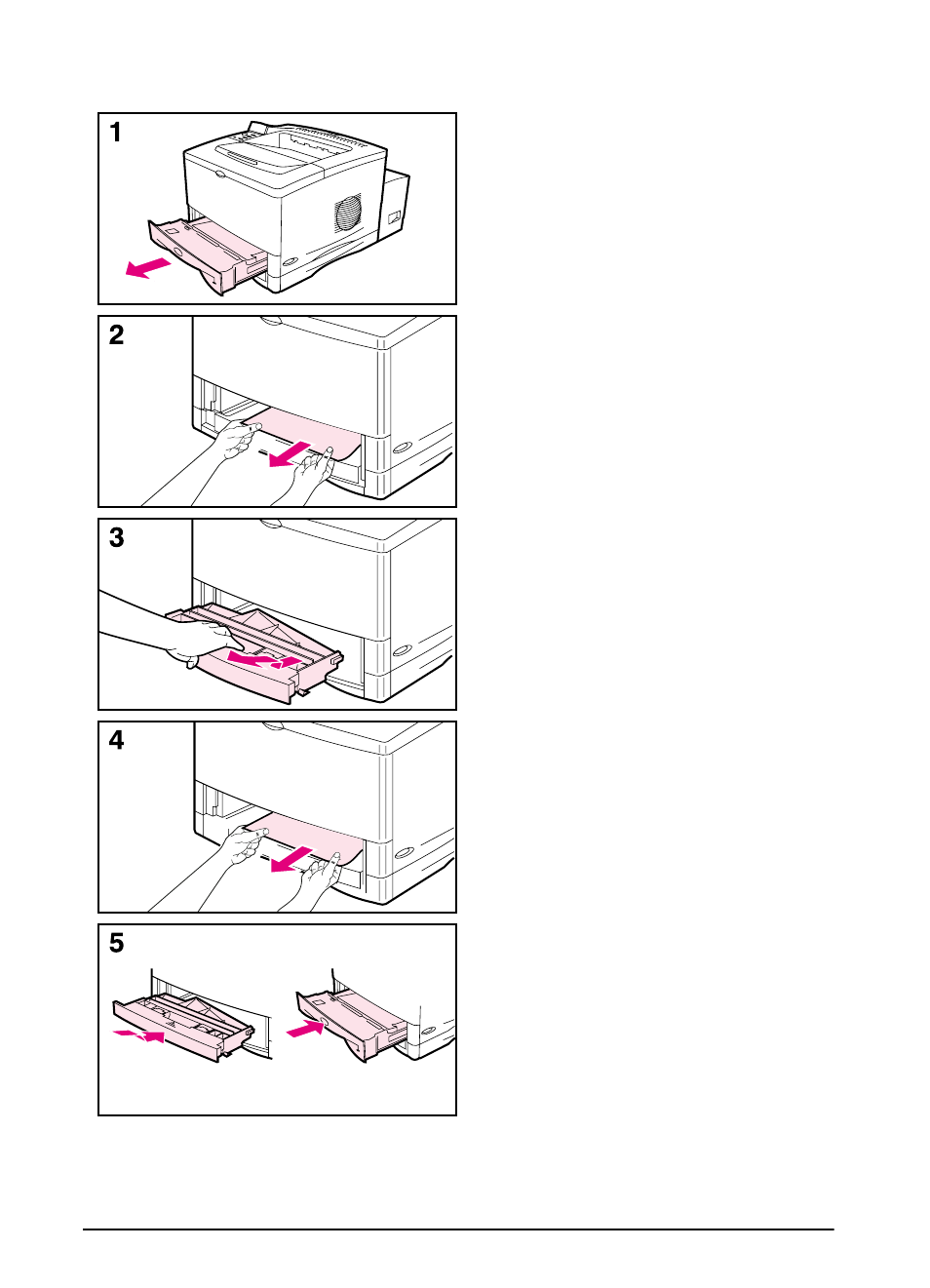 Clearing jams from the optional duplexer | HP LaserJet 5100 Printer series User Manual | Page 88 / 189