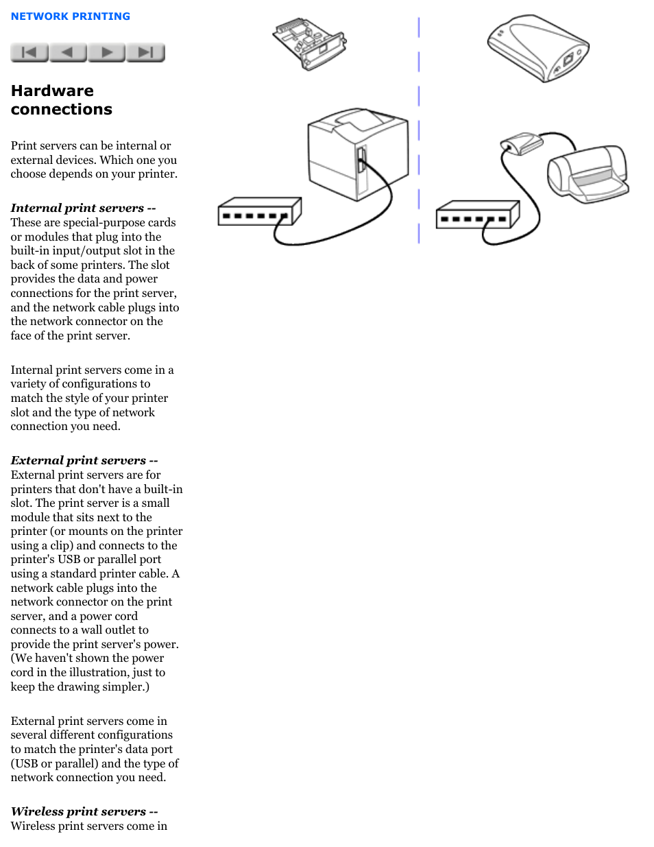 Network basics, Hardware connections | HP Jetdirect 250m Print Server series User Manual | Page 30 / 181