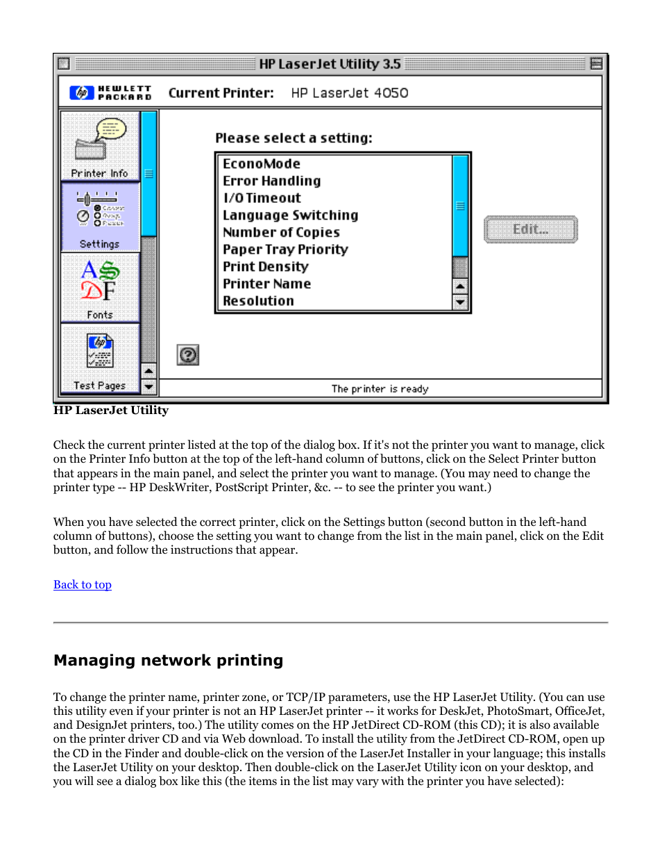 Managing network printing | HP Jetdirect 250m Print Server series User Manual | Page 66 / 181