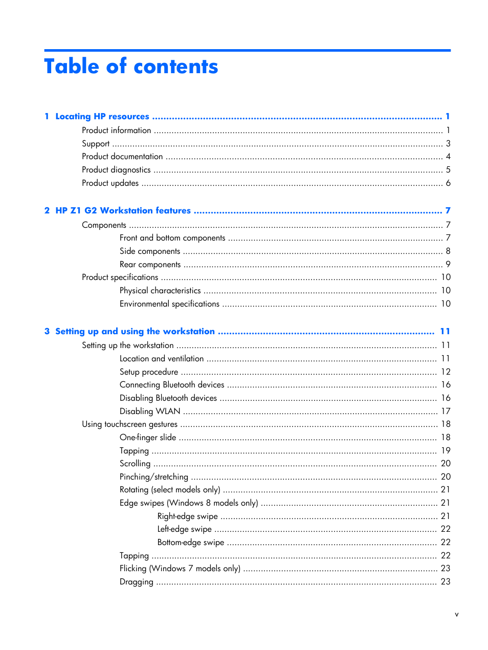 HP Z1 G2-Workstation User Manual | Page 5 / 68