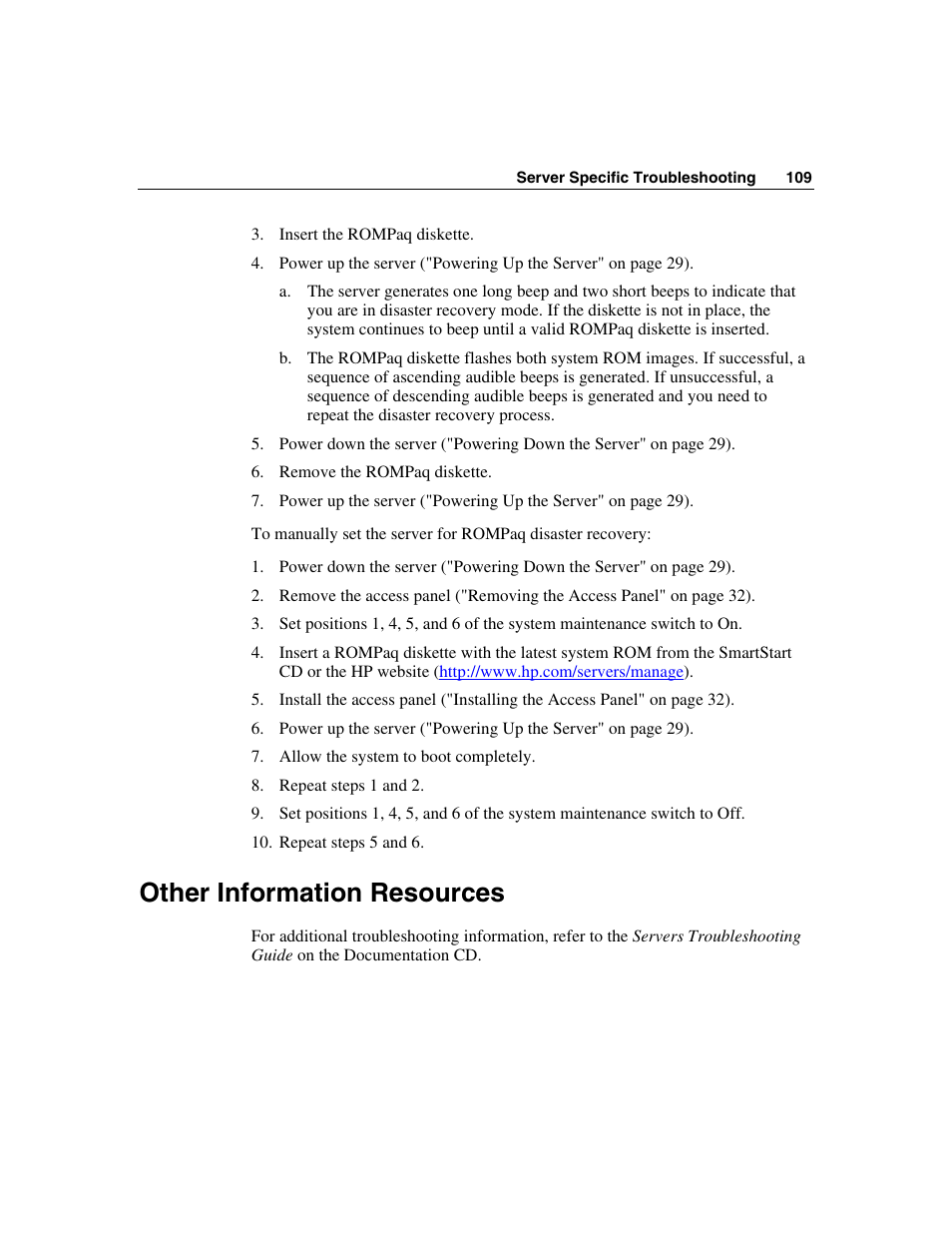 Other information resources | HP ProLiant DL560 Server User Manual | Page 109 / 136