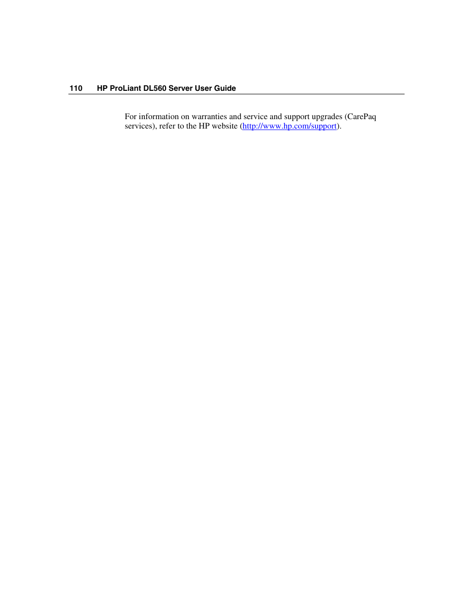 HP ProLiant DL560 Server User Manual | Page 110 / 136