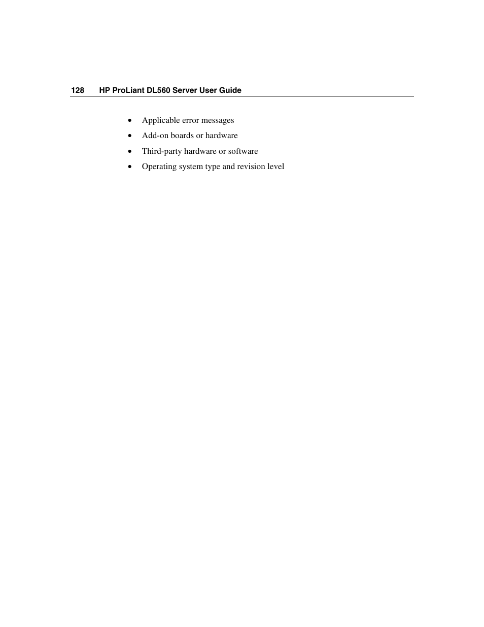 HP ProLiant DL560 Server User Manual | Page 128 / 136