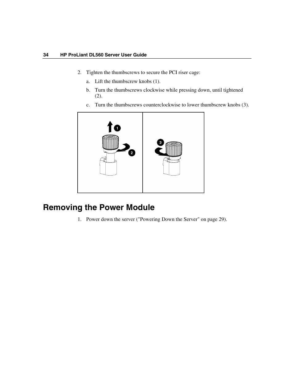 Removing the power module | HP ProLiant DL560 Server User Manual | Page 34 / 136