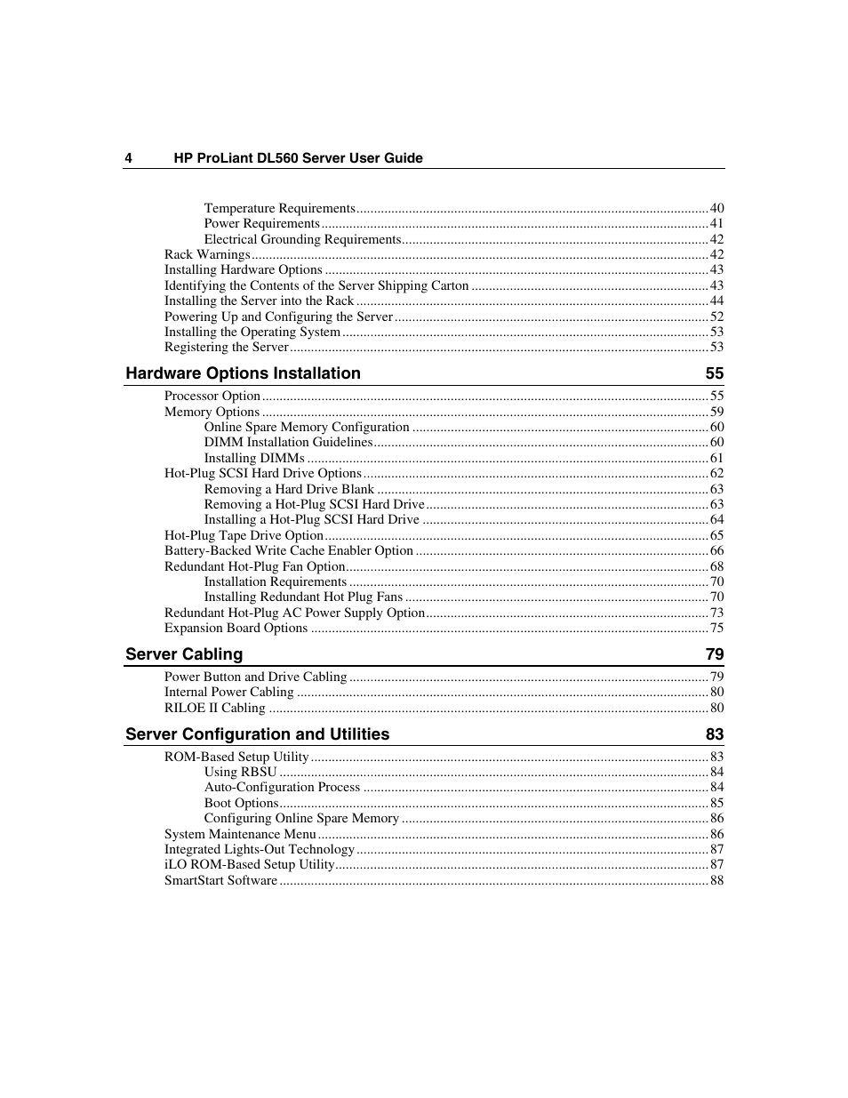 HP ProLiant DL560 Server User Manual | Page 4 / 136