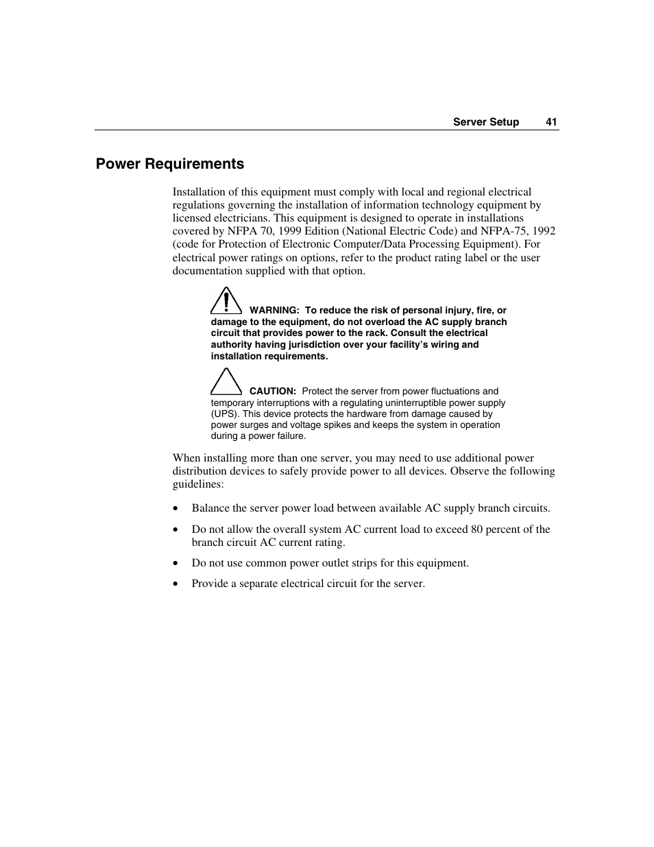 Power requirements | HP ProLiant DL560 Server User Manual | Page 41 / 136