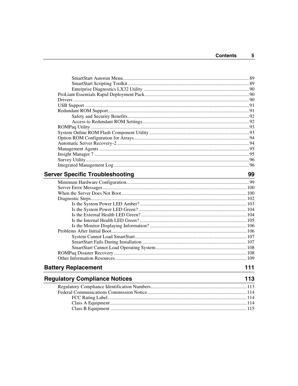 HP ProLiant DL560 Server User Manual | Page 5 / 136