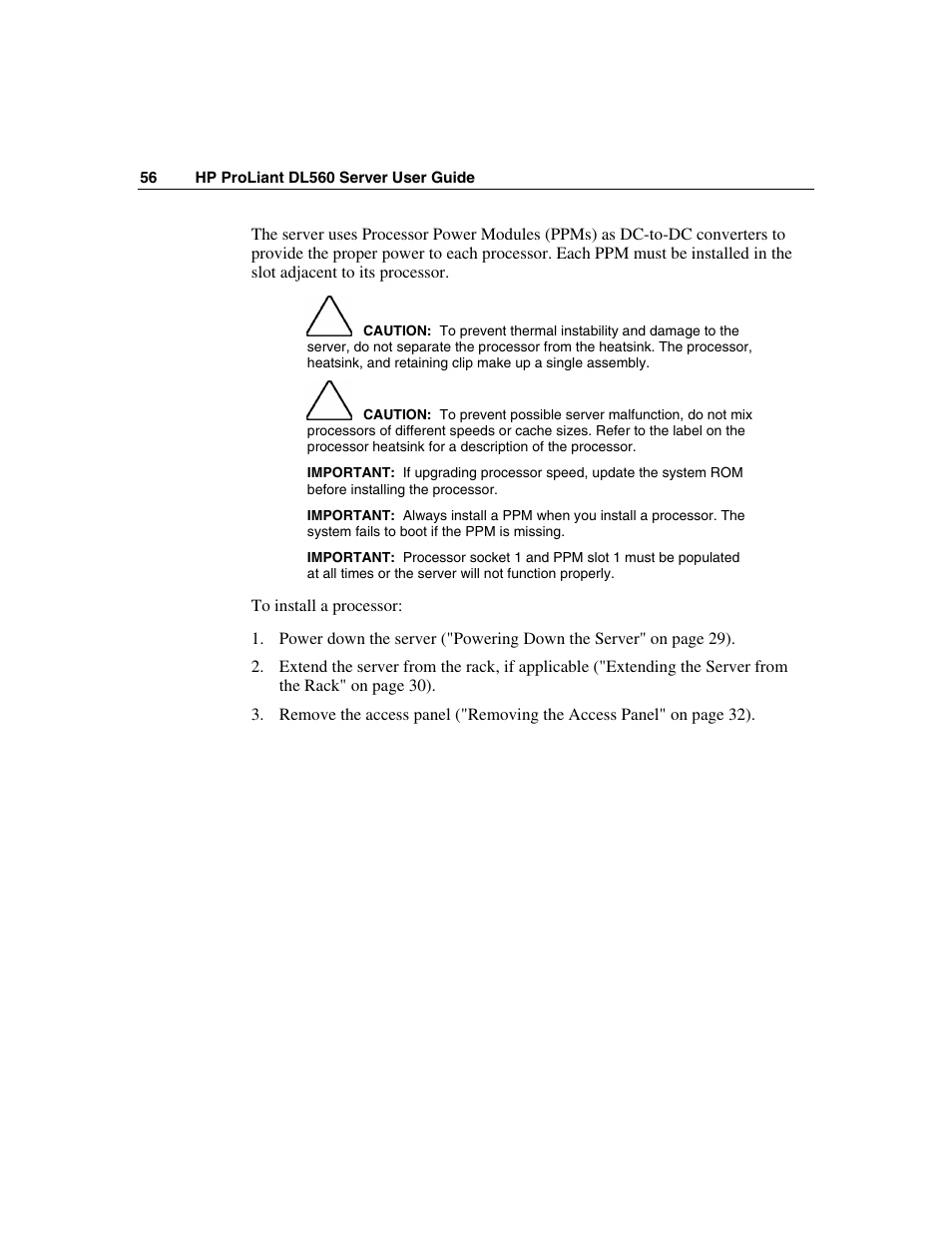 HP ProLiant DL560 Server User Manual | Page 56 / 136