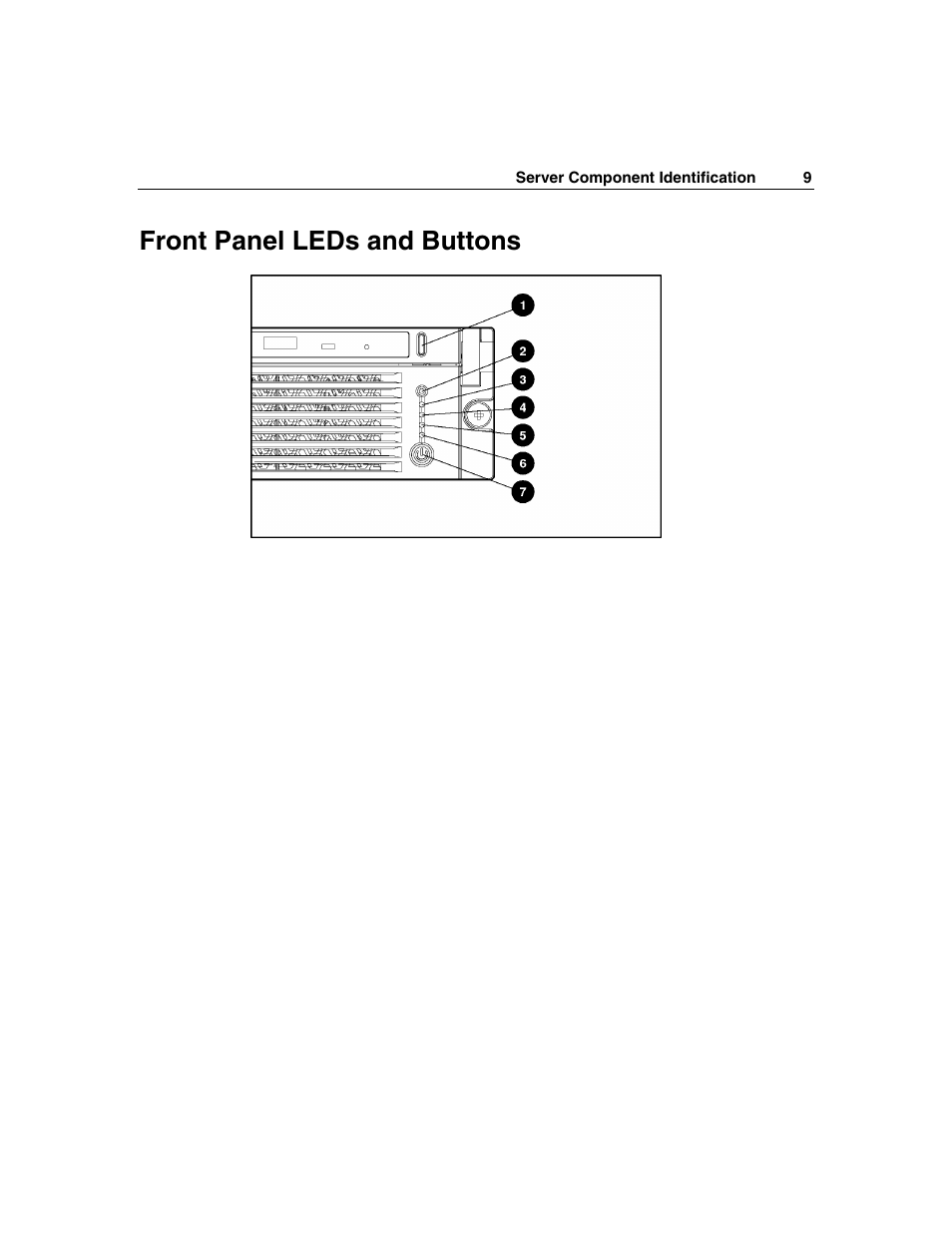 Front panel leds and buttons | HP ProLiant DL560 Server User Manual | Page 9 / 136