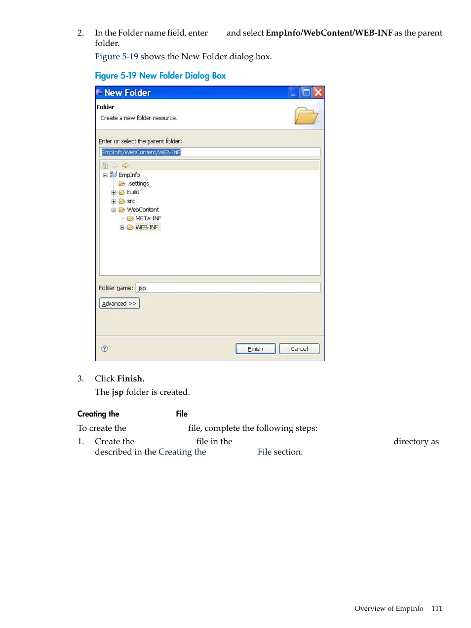 Creating the include.jsp file, Creating the, Include.jsp | File | HP Integrity NonStop H-Series User Manual | Page 111 / 492