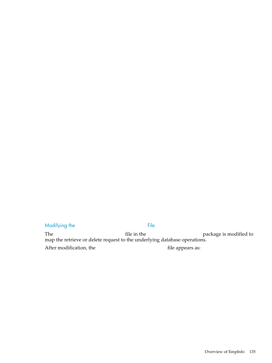 Modifying the employeecontroller.java file, Modifying the, Employeecontroller.java | File | HP Integrity NonStop H-Series User Manual | Page 135 / 492