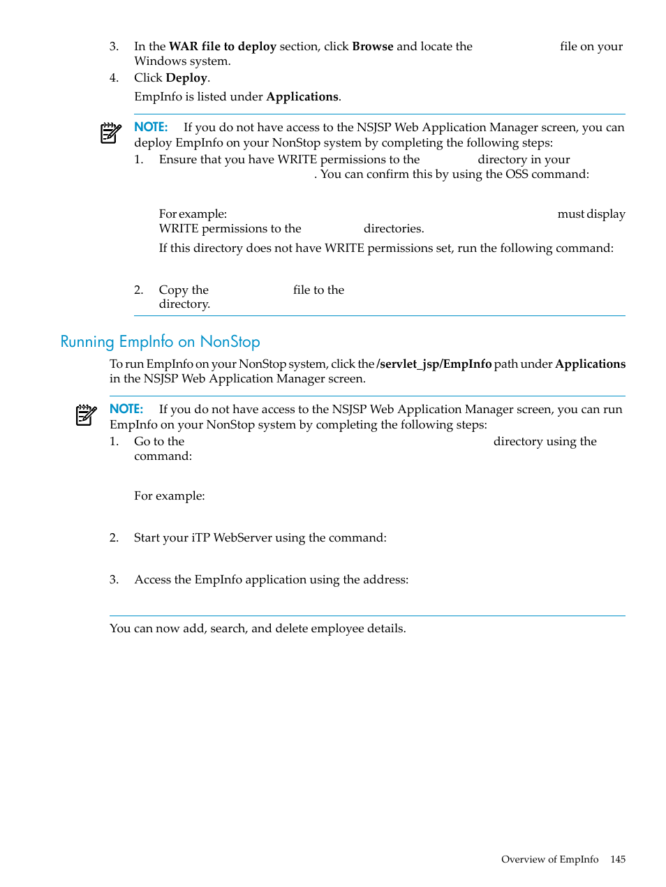 Running empinfo on nonstop | HP Integrity NonStop H-Series User Manual | Page 145 / 492