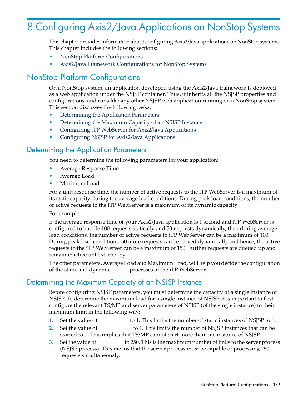 Nonstop platform configurations, Determining the application parameters | HP Integrity NonStop H-Series User Manual | Page 189 / 492