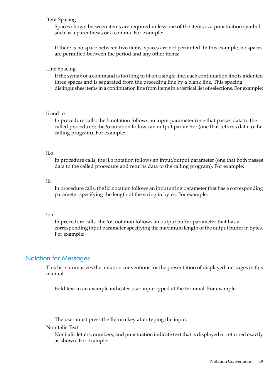 Notation for messages | HP Integrity NonStop H-Series User Manual | Page 19 / 492