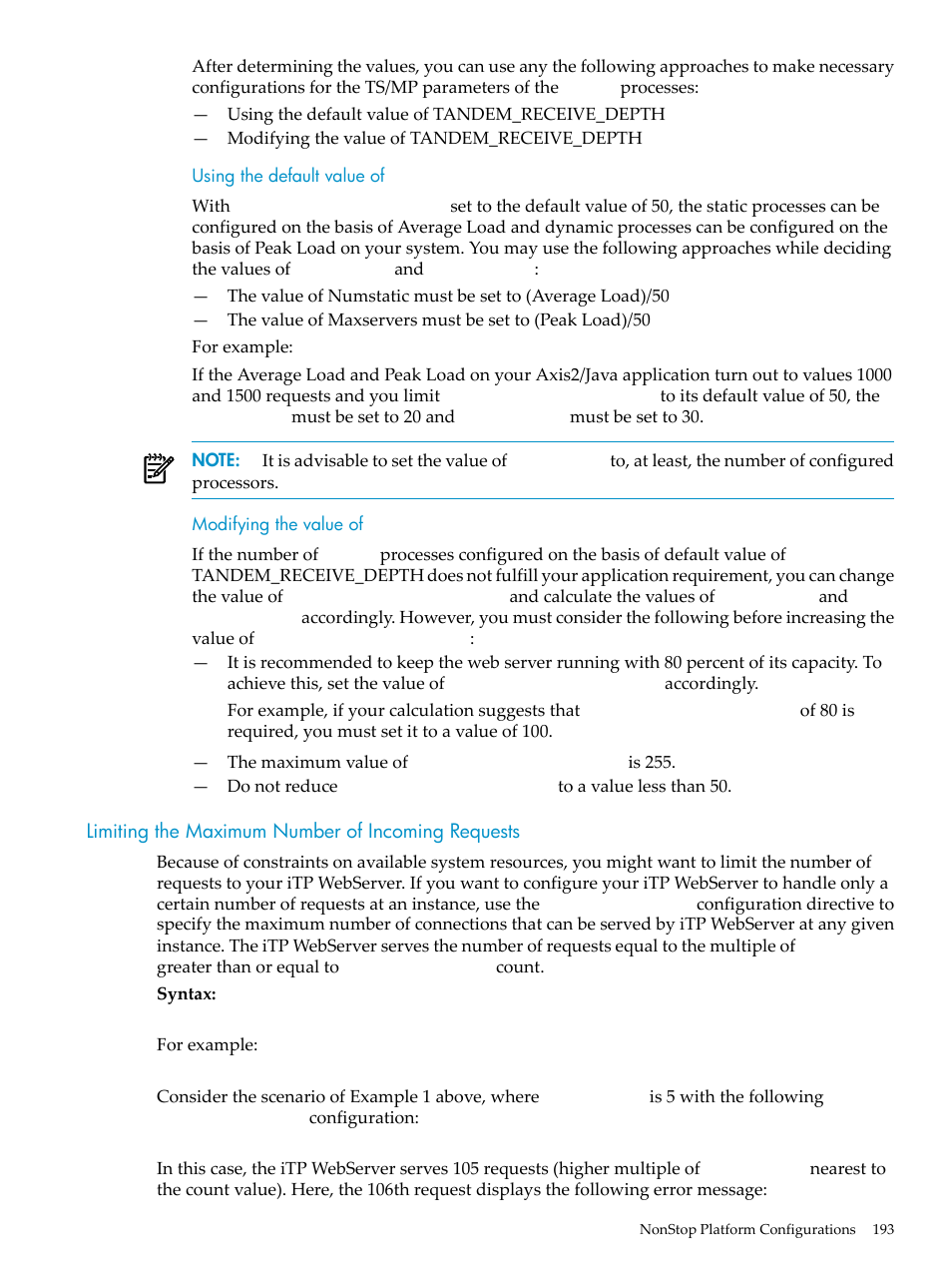 Limiting the maximum number of incoming requests | HP Integrity NonStop H-Series User Manual | Page 193 / 492